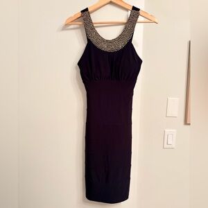 ✨ Y2K Cachet Beaded Black Vintage Bandage Dress – Black | Size Small